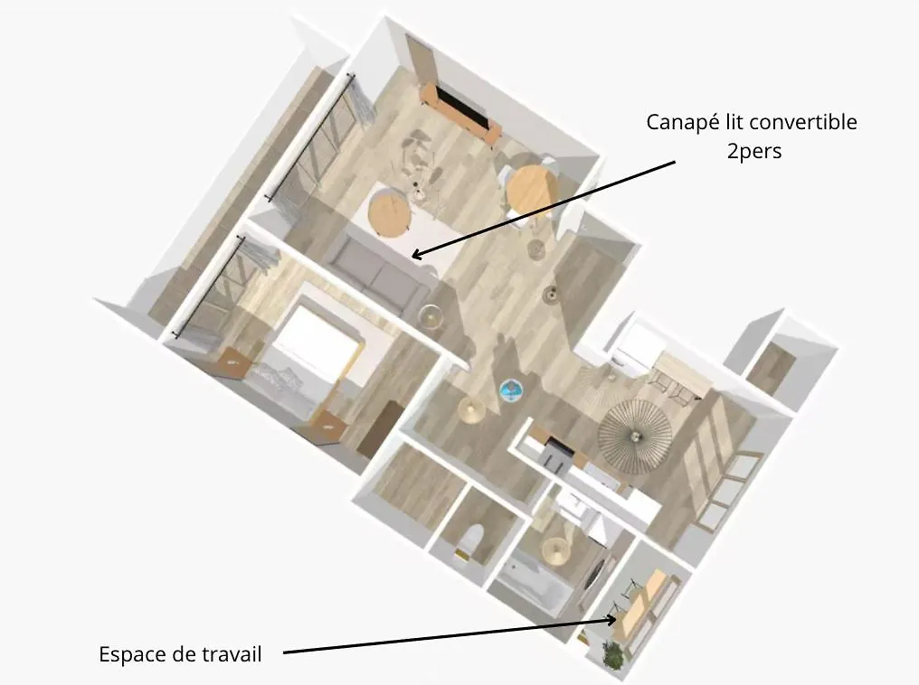 Apartament Appartement T2 Cosy - Garage Prive - Wifi Chambéry Francja